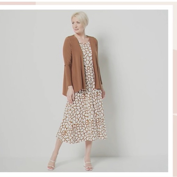 Attitudes by Renee Como Jersey Midi Dress Size Large TALL - Picture 2 of 7